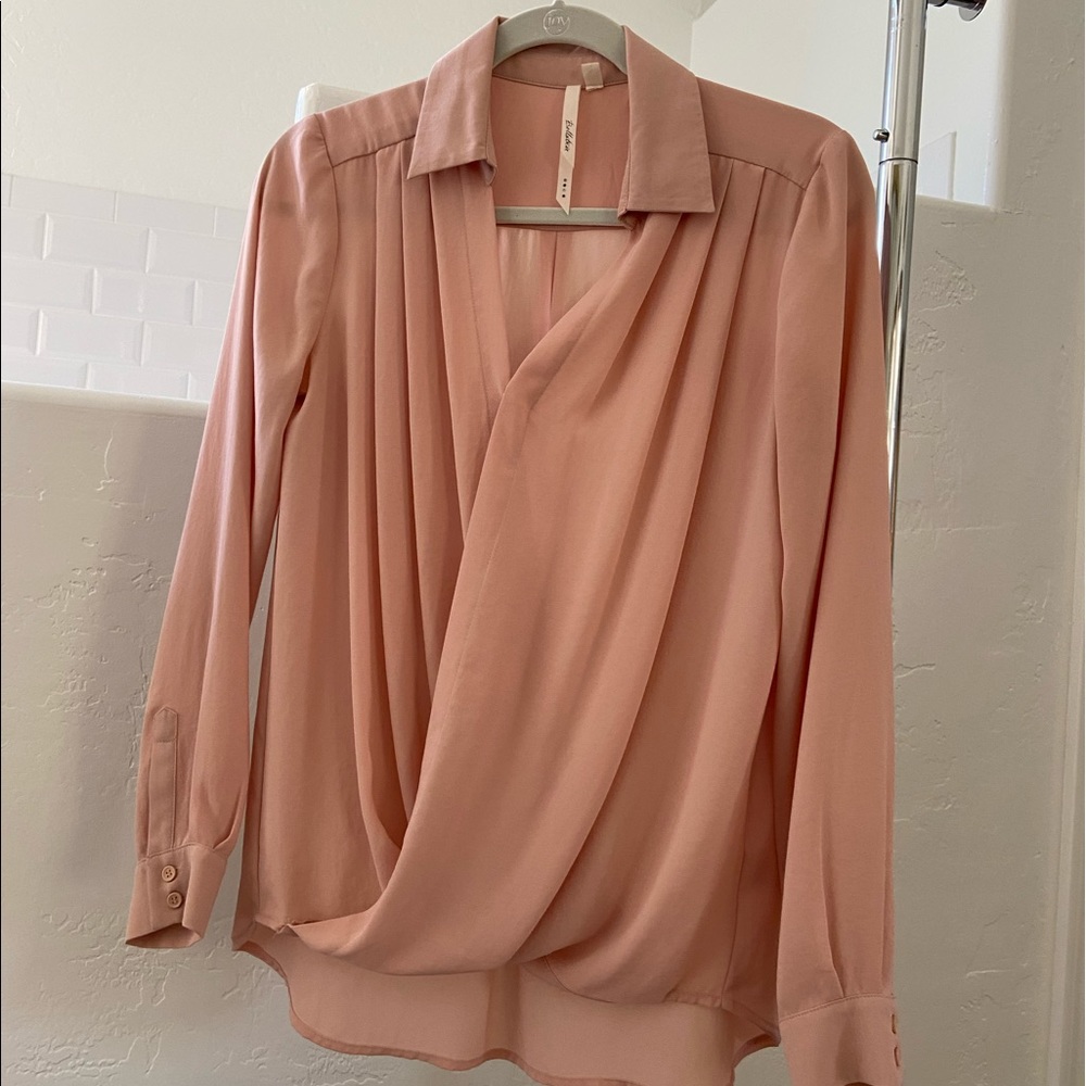 Beautiful Blush Pink long sleeve blouse size Small